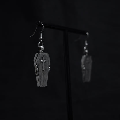 Pendientes Ataúd Gótico Open Coffin – Acero Inoxidable