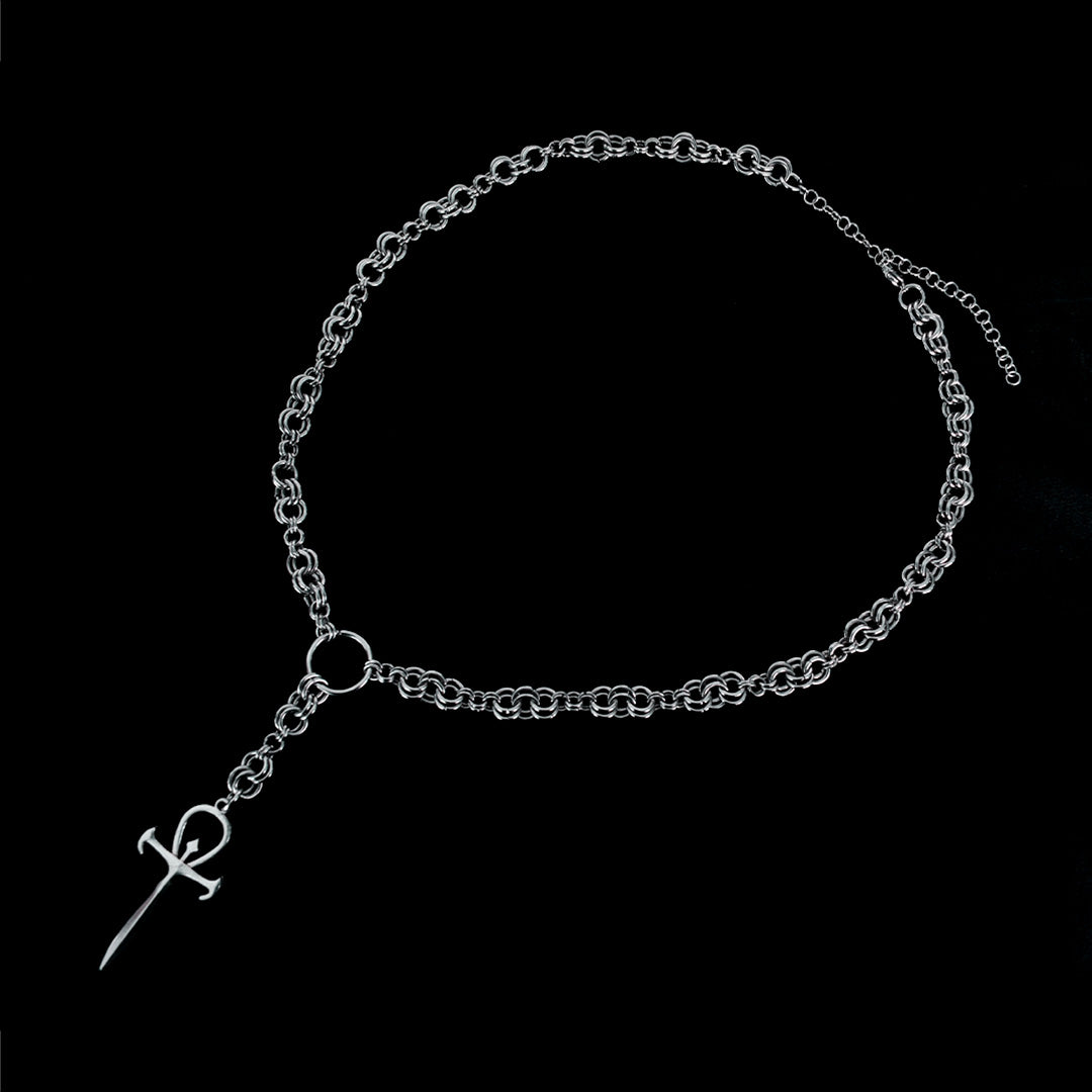 Collar Gótico Ankh Cadena Acero Inoxidable – Estilo Dark / Alternativo YMIR