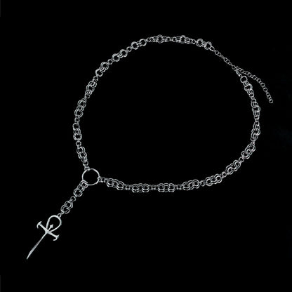 Collar Gótico Ankh Cadena Acero Inoxidable – Estilo Dark / Alternativo YMIR