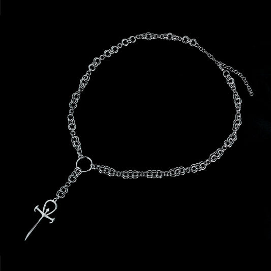 Collar Gótico Ankh Cadena Acero Inoxidable – Estilo Dark / Alternativo YMIR