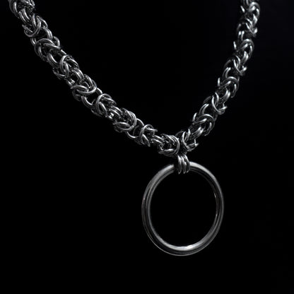Ritual O-Ring – Collar Gótico BDSM con Argolla Metálica