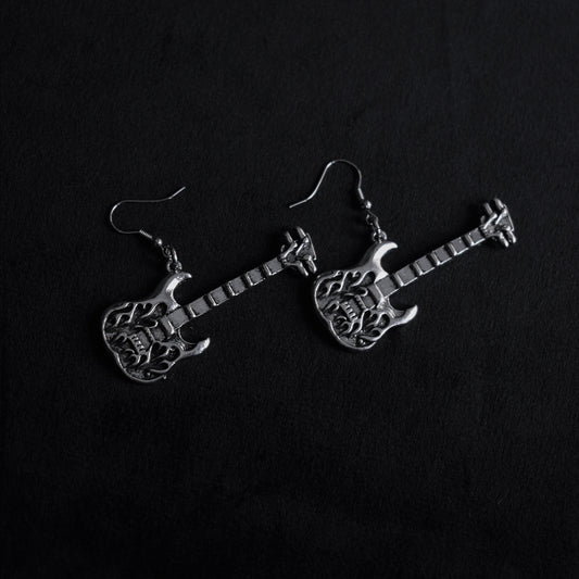 Pendientes Guitarra Heavy de Acero Inoxidable