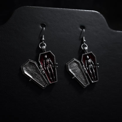 Pendientes Ataúd Gótico Open Coffin – Acero Inoxidable