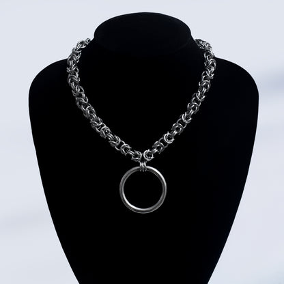 Ritual O-Ring – Collar Gótico BDSM con Argolla Metálica