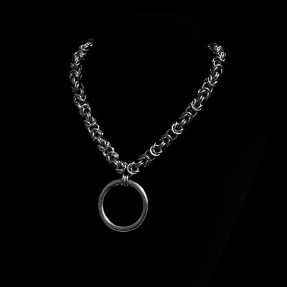 Ritual O-Ring – Collar Gótico BDSM con Argolla Metálica