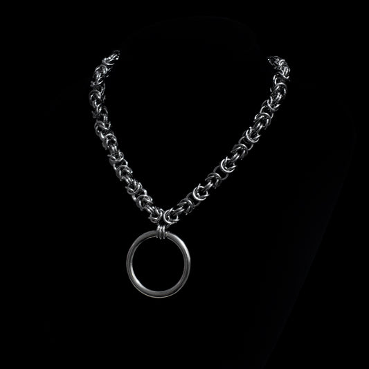 Ritual O-Ring – Collar Gótico BDSM con Argolla Metálica