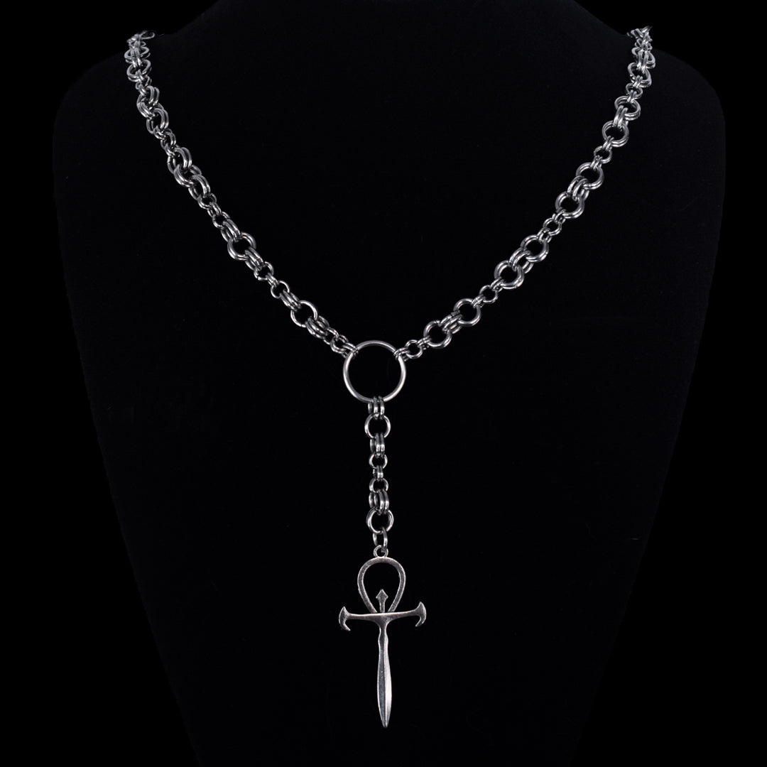 Collar Gótico Ankh Cadena Acero Inoxidable – Estilo Dark / Alternativo YMIR