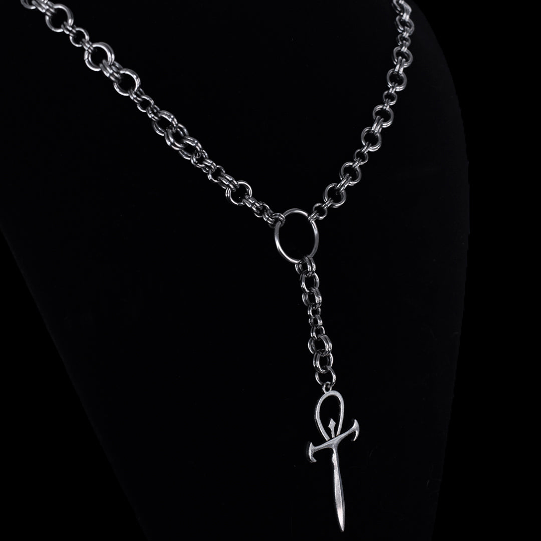 Collar Gótico Ankh Cadena Acero Inoxidable – Estilo Dark / Alternativo YMIR