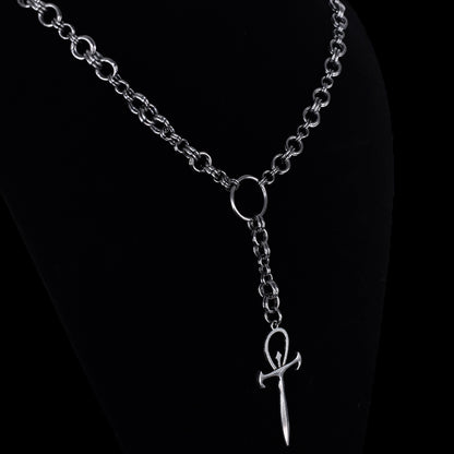 Collar Gótico Ankh Cadena Acero Inoxidable – Estilo Dark / Alternativo YMIR
