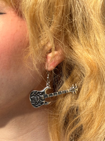 Pendientes Guitarra Heavy de Acero Inoxidable