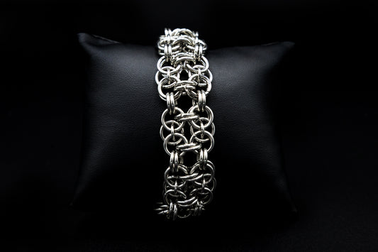 Ritual Mesh – Pulsera Gótica de Acero Inoxidable con Cadena Entrelazada