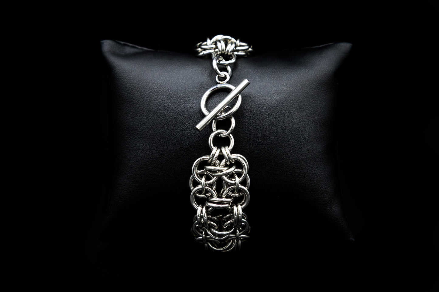 Ritual Mesh – Pulsera Gótica de Acero Inoxidable con Cadena Entrelazada